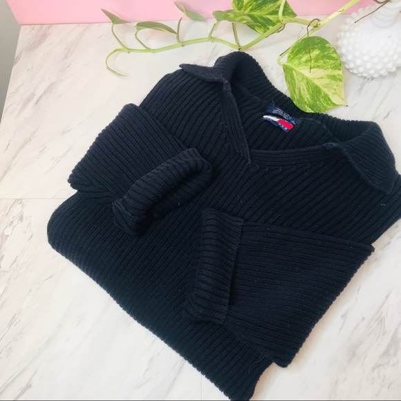 vsco 90s ribbed Tommy Hilfiger oversized sweater - Picture 7 of 8